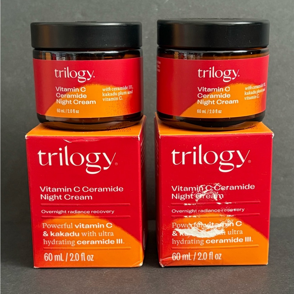 2x Trilogy Vitamin C Ceramide Night Cream Vegan New Zealand 2oz/60ml EXP 05-28